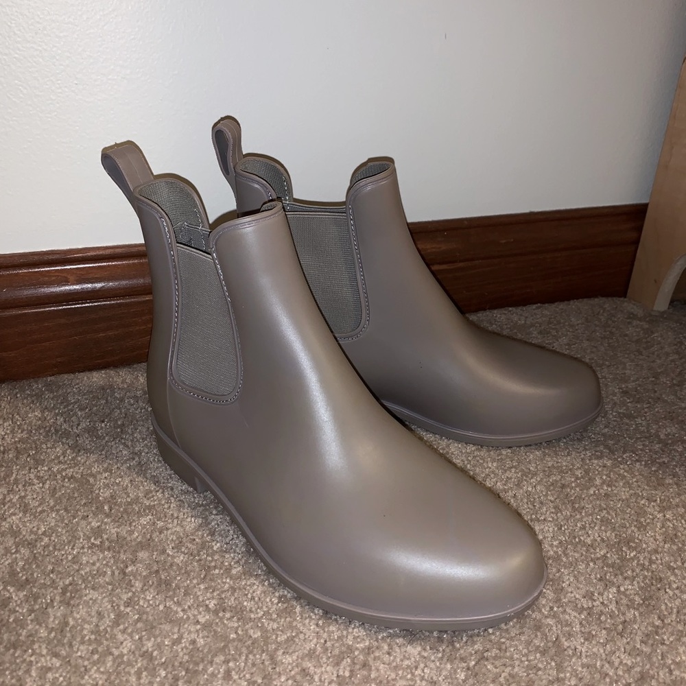 Grey Ankle Rain Boots